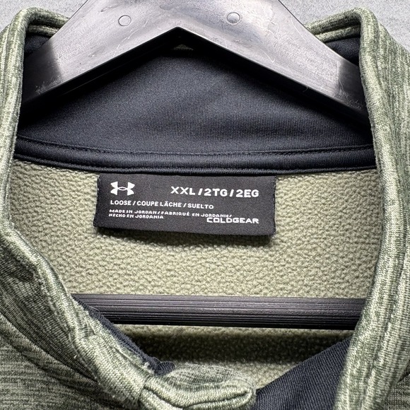 Under Armour Coldgear 1/4 Zip Pullover Loose 2XL Green‎ - Picture 3 of 7